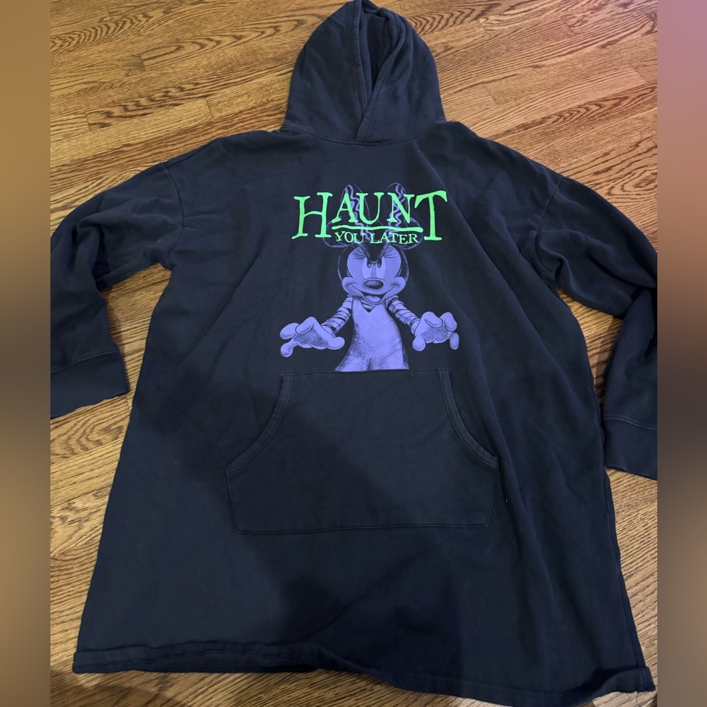 Disney Minnie “Haunt You Later” Sweatshirt Hoodie Dress Tunic - size XXL